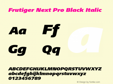 FrutigerNextPro-BlackIta Version 1.00; 2007图片样张