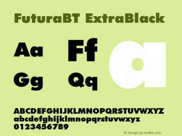 FuturaBT ExtraBlack Version 3.10, build 19, s3图片样张