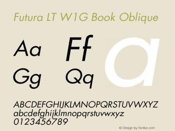 Futura LT W1G Book Oblique Version 1.00图片样张