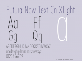 Futura Now Text Cn XLt Version 1.01图片样张