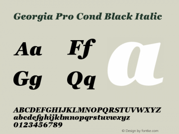 GeorgiaPro-CondBlackItalic Version 6.01图片样张