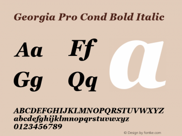 Georgia Pro Cond Bold Italic Version 6.02图片样张