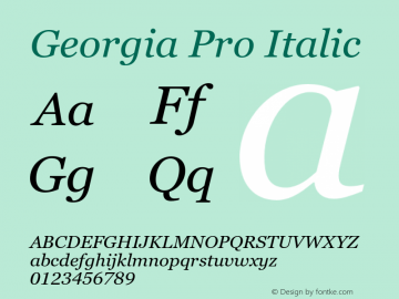 GeorgiaPro-Italic Version 6.01图片样张