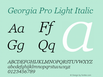 GeorgiaPro-LightItalic Version 6.01图片样张