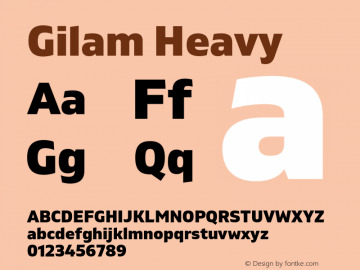 Gilam Heavy Version 1.001;PS 001.001;hotconv 1.0.88;makeotf.lib2.5.64775图片样张