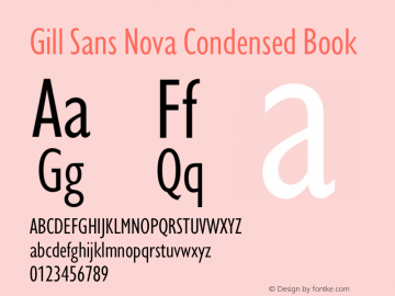 Gill Sans Nova Cn Book Version 1.00图片样张