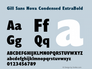 Gill Sans Nova Cn ExtraBold Version 1.00图片样张