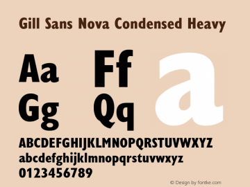 Gill Sans Nova Cn Heavy Version 1.00图片样张