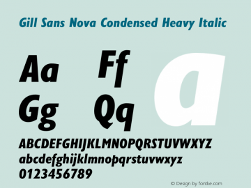 Gill Sans Nova Cn Heavy It Version 1.00图片样张