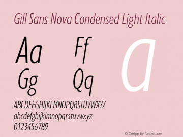 Gill Sans Nova Cn Light It Version 1.00图片样张