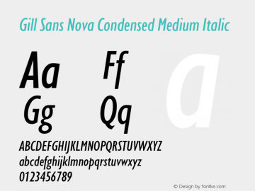 Gill Sans Nova Cn Medium It Version 1.00图片样张