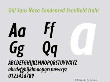 Gill Sans Nova Cn SemiBold It Version 1.00图片样张