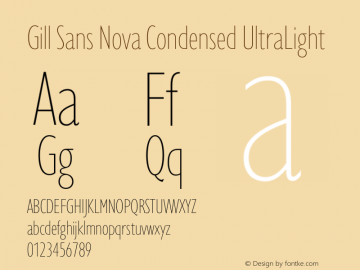 Gill Sans Nova Cn UltraLight Version 1.00图片样张