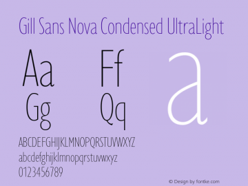 Gill Sans Nova Cn UltraLight Version 1.00图片样张