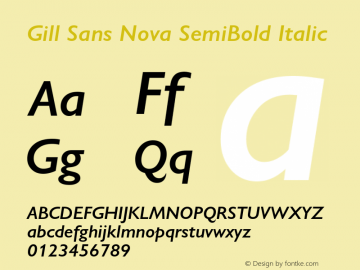 Gill Sans Nova SemiBold Italic Version 1.00图片样张