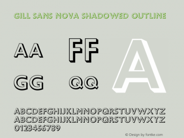 Gill Sans Nova Shadowed Outline Version 1.00图片样张