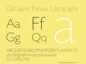 Gill Sans Nova UltraLight Version 1.00图片样张