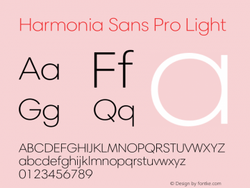 HarmoniaSansPro-Light Version 1.000图片样张