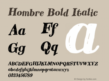 Hombre Bold Italic Version 1.10, build 7, s3图片样张