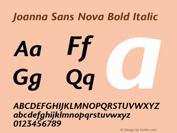 Joanna Sans Nova Bold Italic Version 1.00图片样张