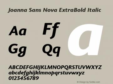 Joanna Sans Nova ExtraBold It Version 1.00图片样张
