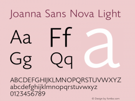 Joanna Sans Nova Light Version 1.00图片样张