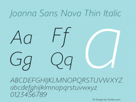 Joanna Sans Nova Thin Italic Version 1.00图片样张