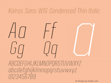 Kairos Sans W1G Cn Thin It Version 1.00图片样张
