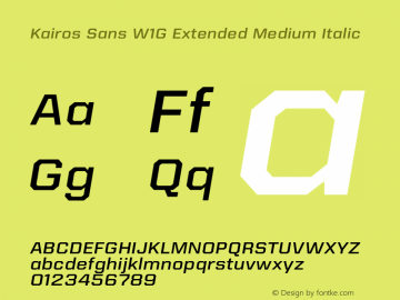 Kairos Sans W1G Ext Medium It Version 1.00图片样张