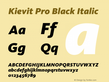 Kievit Pro Black Italic Version 7.600, build 1030, FoPs, FL 5.04图片样张