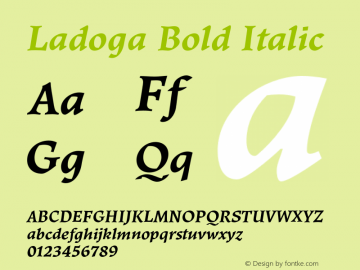 Ladoga Bold Italic Version 2.002图片样张