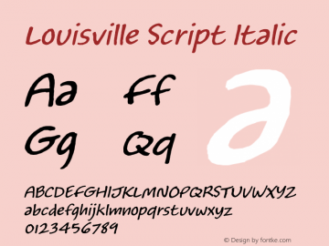 Louisville Script Italic Version 1.00图片样张