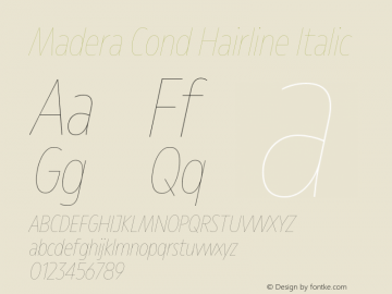 Madera Cond Hairline Italic Version 2.01图片样张