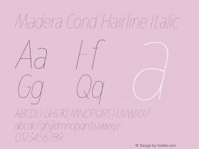 Madera Cond Hairline Italic Version 2.01图片样张