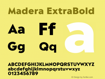 Madera ExtraBold Version 2.01图片样张