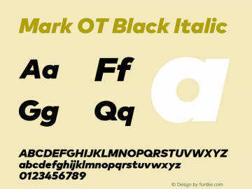 Mark OT Black Italic Version 7.60图片样张