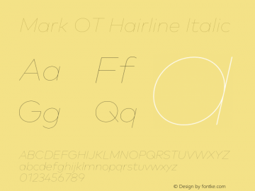 Mark OT Hairline Italic Version 7.60图片样张