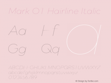 Mark OT Hairline Italic Version 7.60图片样张