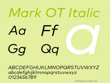 Mark OT Italic Version 7.60图片样张