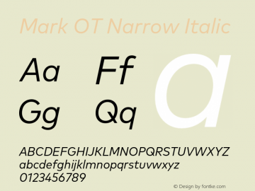 Mark OT Narrow Italic Version 7.60图片样张