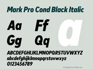 Mark Pro Cond Black Italic Version 7.60图片样张