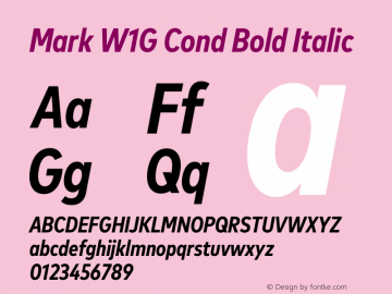 Mark W1G Cond Bold Italic Version 1.00, build 9, g2.6.4 b1272, s3图片样张