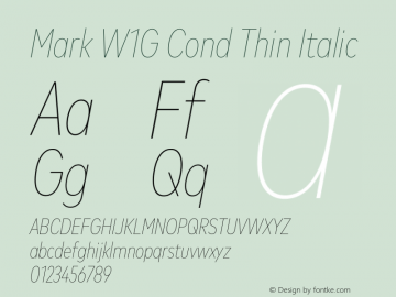 Mark W1G Cond Thin Italic Version 1.00, build 9, g2.6.4 b1272, s3图片样张