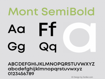 Mont SemiBold Version 1.003;PS 001.003;hotconv 1.0.88;makeotf.lib2.5.64775图片样张
