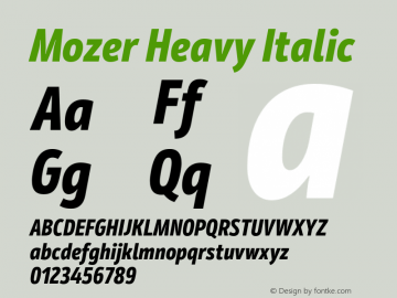 Mozer Heavy Italic Version 1.000;hotconv 1.0.109;makeotfexe 2.5.65596图片样张