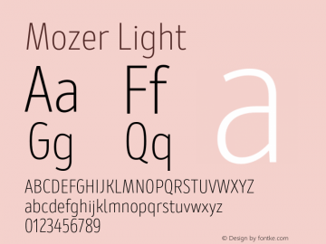 Mozer Light Version 1.000;hotconv 1.0.109;makeotfexe 2.5.65596图片样张