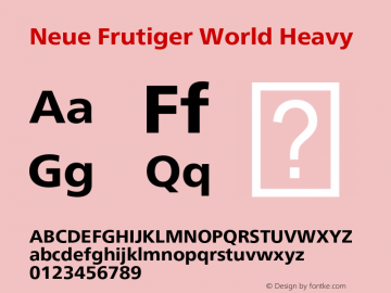 Neue Frutiger World Heavy Version 1.01图片样张