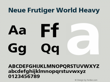 Neue Frutiger World Heavy Version 1.01图片样张