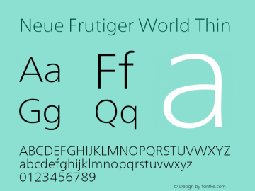 Neue Frutiger World Thin Version 1.01图片样张