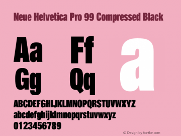 Neue Helvetica Pro 99 Cm Black Version 1.1, build 2, pfc617图片样张